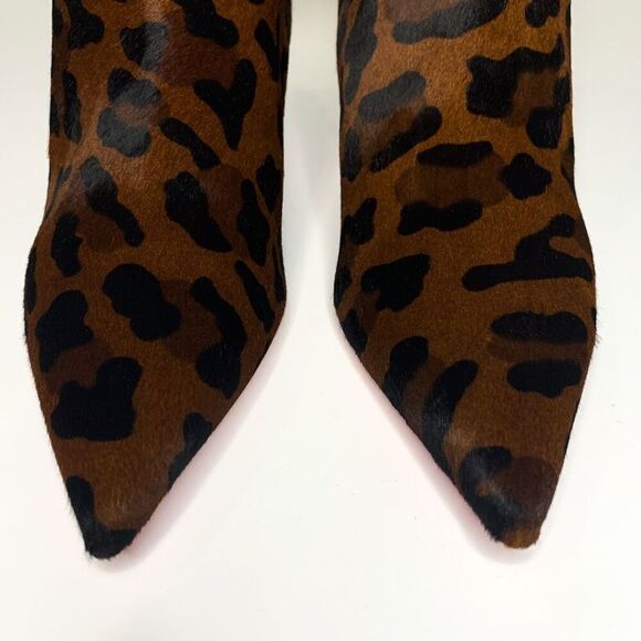 Christian Louboutin So Kate 55 Ankle Booties EU 39.5 US 9.5 Leopard Pony Heels - Picture 3 of 9